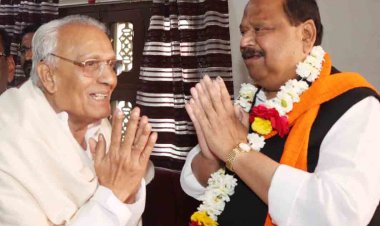 कैबिनेट मंत्री ने भाजपा कार्यालय में महापुरुषों को माल्यार्पण किया, कोठारी  से मिले