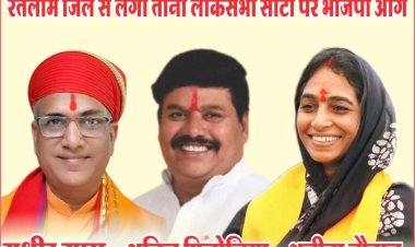 रतलाम से जुड़ी तीनों सीटों पर भाजपा का परचम -भूरिया को नही मिला क़िस्मत का साथ, परमार और गुर्जर की मेहनत भी काम आती नही दिखी