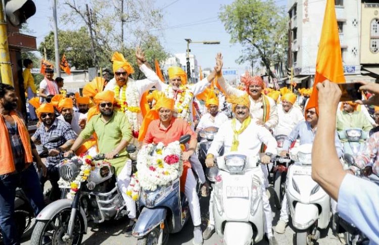 साफा रैली के जरिए दिखाया सनातन संस्कृति का गौरव, करीब पांच हजार लोग इस साफा रैली में शामिल हुए, विशेष रुप से जोधपुर से मंगवाए गए थे साफे