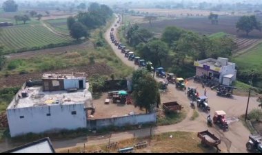 रतलाम जिले के दंतोडिया में किसानों ने निकाली ट्रैक्टर रैली, मांग पूरी नहीं होने पर करेंगे बूथ स्तर पर भाजपा का बहिष्कार