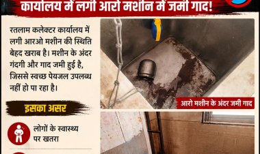 कलेक्टर कार्यालय में पीने के पानी को तरसे लोग, कार्यालय में लगी आरो मशीन में जमी गाद!